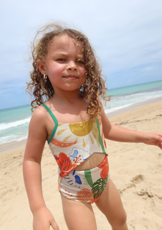 One-Piece Swimsuit with Front Cutout